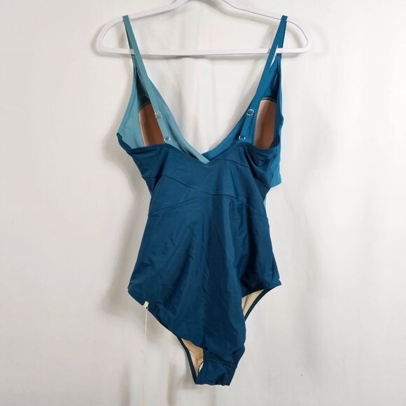 NWT SummerSalt Sea Breeze Cutout One piece in Seaweed & Bluestone & Mist - 12 - Picture 7 of 7